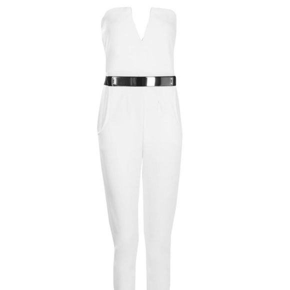 NWT White Strapless Jumpsuit - Picture 2 of 6